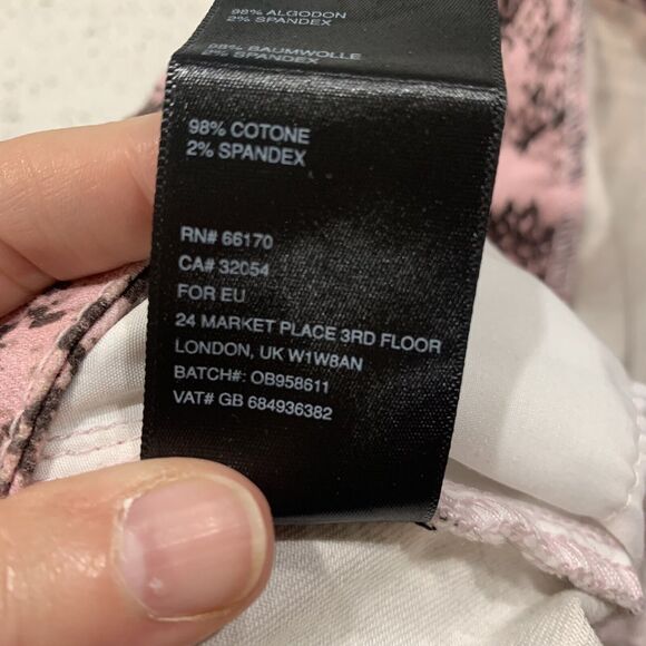 BDG Urban Outfitters Sz 29 Jeans Twig High Rise Pink Snake Print Skinny Women’s - Picture 9 of 11